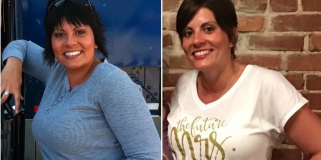 woman's before and after weight loss photos